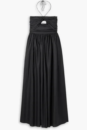 MATTEAU Cutout gathered cotton-poplin halterneck maxi dress - - 5
