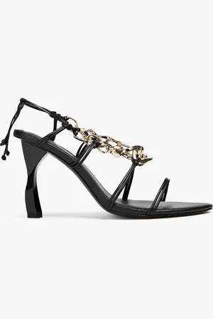AJE Astrid chain-embellished leather sandals - - EU 37