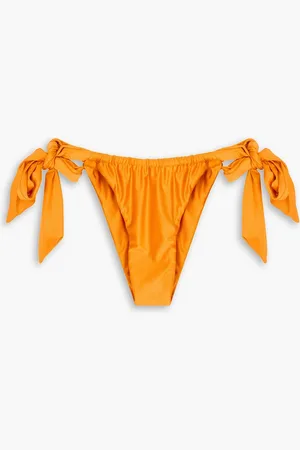 FAITHFULL THE BRAND Costa bow-detailed low-rise bikini briefs - Yellow - XL
