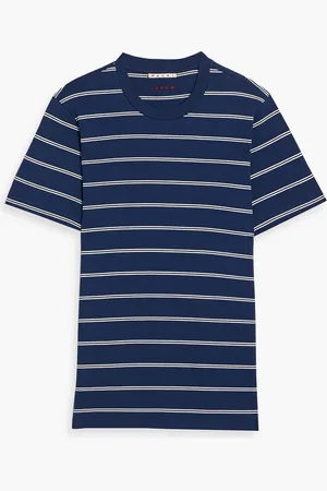 Marni Striped cotton-jersey T-shirt - Blue - IT 48