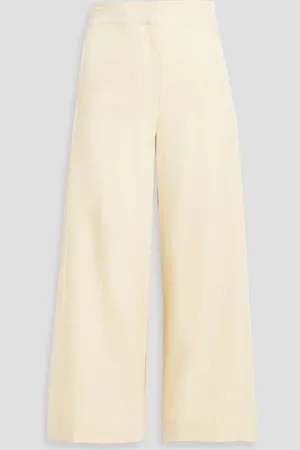 Joseph Thurlow cropped silk and cotton-blend wide-leg pants - White - FR 38