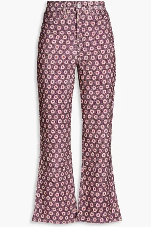 RE/DONE 70s floral-print cotton-corduroy kick-flare pants - Purple - 27