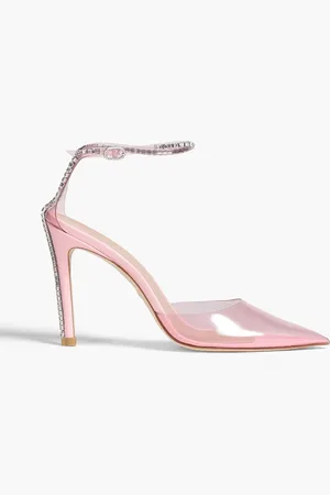 Stuart Weitzman Glam 100 crystal-embellished PVC pumps - Pink - EU 40