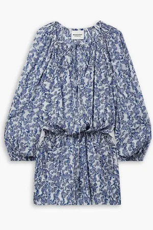 Marant Etoile Parsley floral-print cotton-voile mini dress - Blue - FR 40