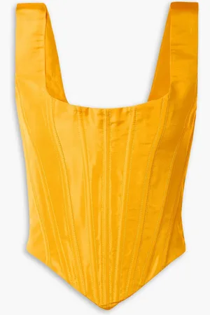 Christopher John Rogers Silk-faille bustier top - Yellow - US 10