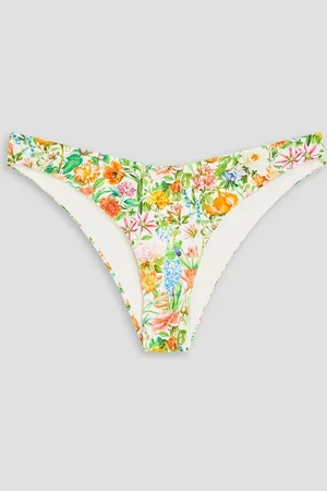 ONIA Floral-print low-rise bikini briefs - White - S