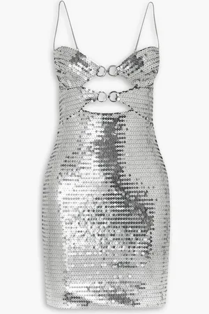 Nensi Dojaka Embellished cutout sequined tulle mini dress - Metallic - L
