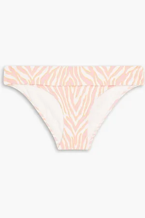 Heidi Klein Palermo zebra-print stretch-jacquard low-rise bikini briefs - - L