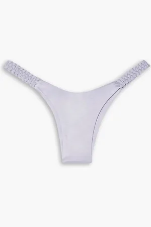 Isa Boulder Highweave stretch-satin low-rise bikini briefs - Purple - XL