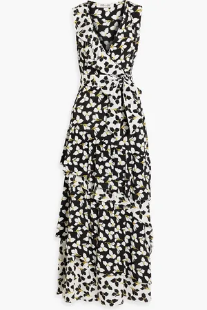 Diane von Furstenberg Elisabetta wrap-effect floral-print crepe maxi dress - - US 00