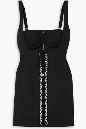 DION LEE Studded cutout stretch cotton twill mini dress - - UK 6