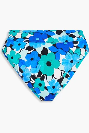 Rebecca Vallance Puglia floral-print high-rise bikini briefs - Blue - XS