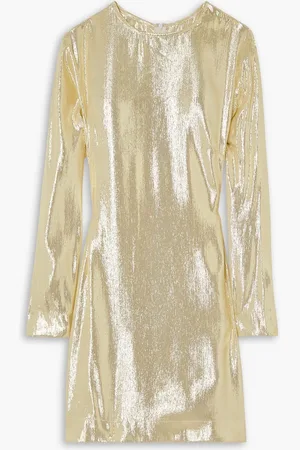 Beare Park Metallic silk-blend lamé mini dress - Metallic - UK 8