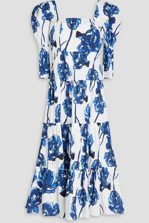 Diane von Furstenberg Nora floral-print broderie anglaise cotton midi dress - - US 0