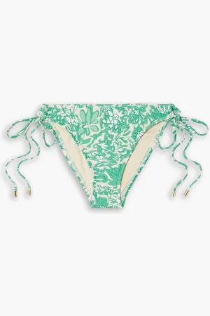 Peony Floral-print low-rise bikini briefs - - XS