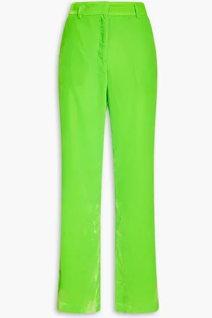 STINE GOYA Benny velvet straight-leg pants - Green - S