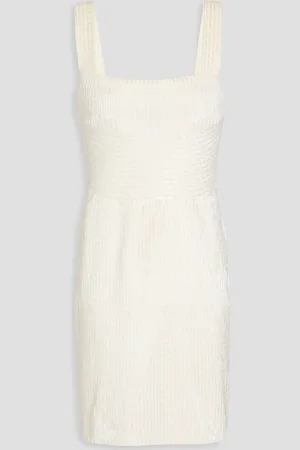 Simkhai Jayde bead-embellished knitted mini dress - White - M