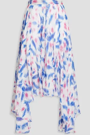 Isabel Marant Namoni printed metallic fil coupé silk-blend crepon skirt - - FR 36