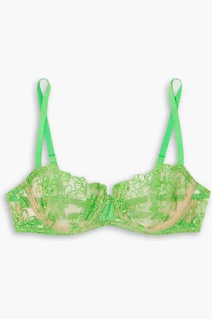 I.D. Sarrieri Jardin de Tuilerie satin-trimmed embroidered tulle underwired bra - - 32 C