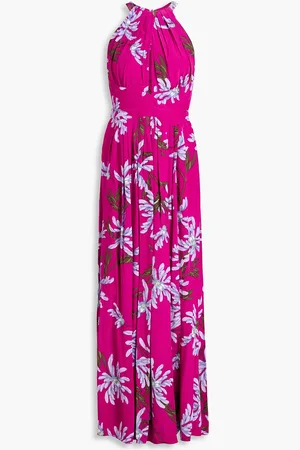 Diane von Furstenberg Ziva floral-print crepe de chine maxi dress - Purple - US 2