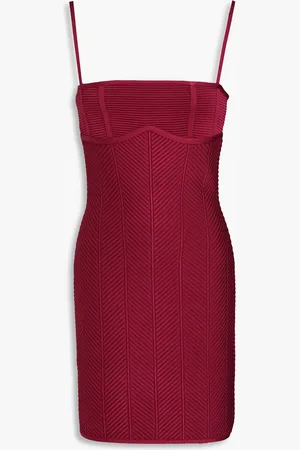Hervé Léger Ribbed bandage mini dress - Purple - XL