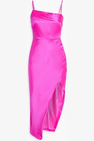 Nicholas Draped silk-satin midi dress - Pink - US 2