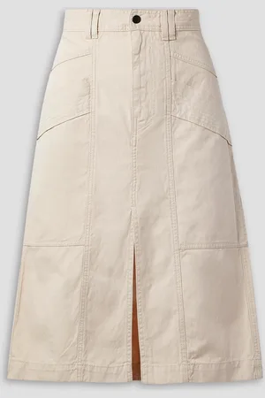 Marant Etoile Prime cotton and linen-blend canvas skirt - White - FR 38
