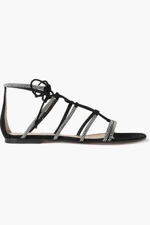 Gianvito Rossi Brittany 05 crystal-embellished suede sandals - - EU 37