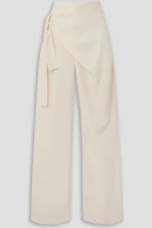 GAUGE81 Carlow knotted draped crepe wide-leg pants - White - DE 38