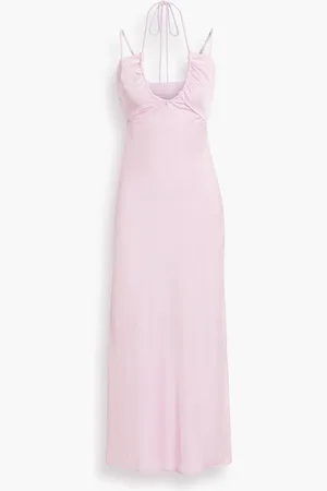 A.L.C. Sienna cutout shirred satin midi dress - Pink - US 10