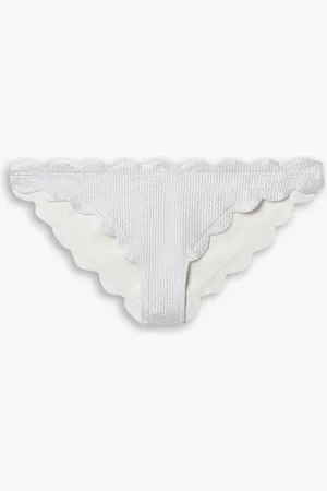 Marysia Antibes reversible scalloped metallic seersucker bikini briefs - Metallic - XXS