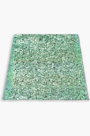 Helmut Lang Sequined mesh mini skirt - Green - US 0