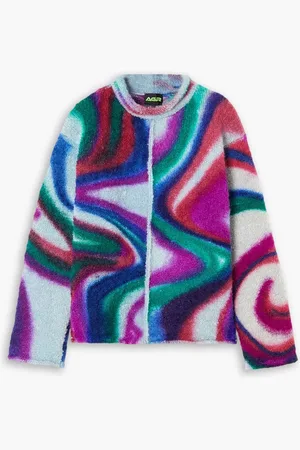AGR Printed mohair-blend bouclé sweater - - XL