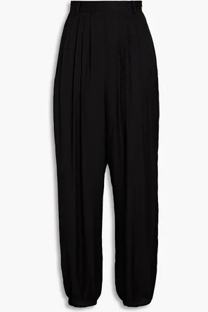 Bash Pleated leopard-jacquard tapered pants - - 0