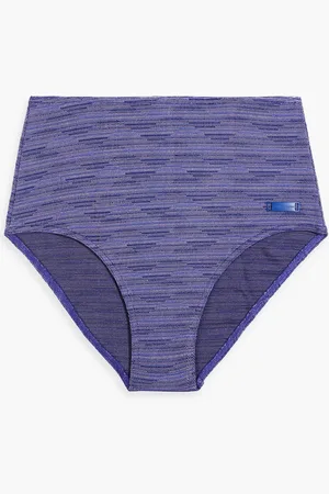 ZIMMERMANN Stretch-knit high-rise bikini briefs - Blue - 0