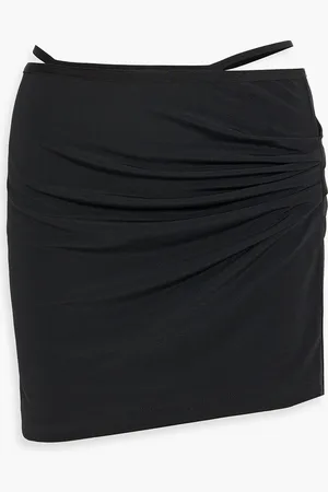 Helmut Lang Ruched stretch-crepe mini skirt - - L