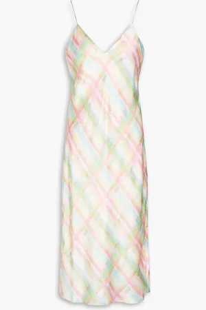 CAMI Printed silk-satin slip dress - Pink - L