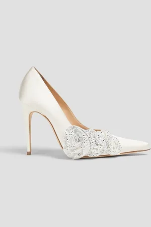 MAGDA BUTRYM Embellished satin pumps - White - EU 40