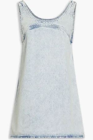 Frame Faded denim mini dress - Blue - L