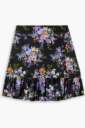 Paco rabanne Ruffled floral-print stretch-jersey mini skirt - Purple - FR 36