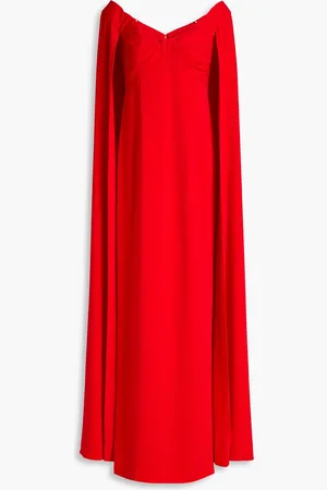 Marchesa Notte Cape-effect crepe gown - - US 2