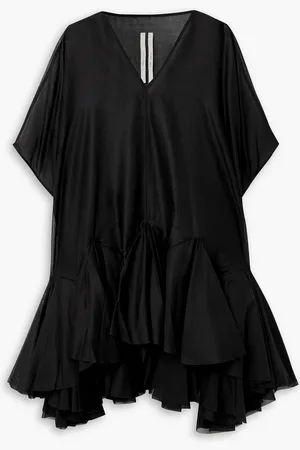 Rick Owens Divine pleated cotton-gauze mini dress - - ONESIZE