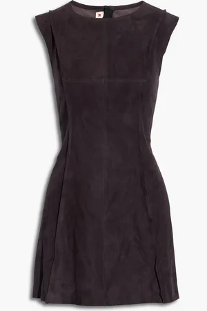 Marni Pintucked suede mini dress - Purple - IT 36