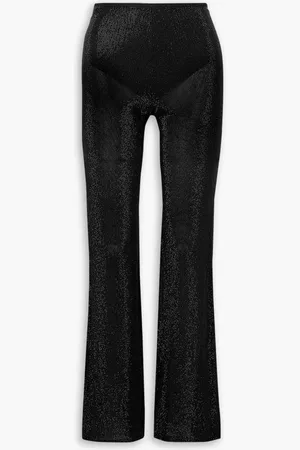 Alexander Wang Crystal-embellished jersey flared pants - - M