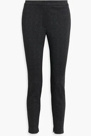 THEORY Checked jersey slim-leg pants - - US 4