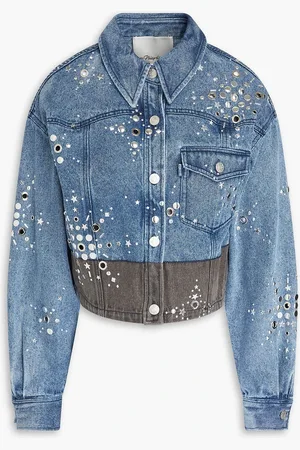 3.1 Phillip Lim Liberty embellished two-tone denim jacket - Blue - S