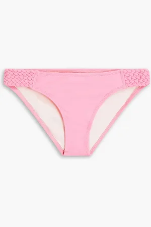 Solid Elle woven low-rise bikini briefs - Pink - XS
