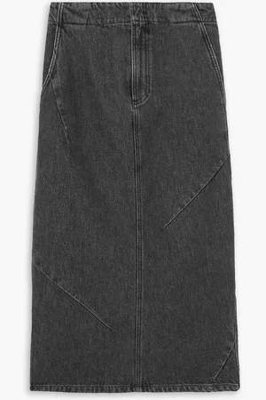 Gauchere Paneled denim midi skirt - Gray - FR 42