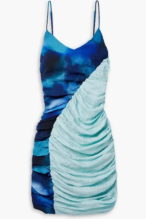 Ahluwalia Solange paneled jacquard and tie-dyed jersey mini dress - - UK 14
