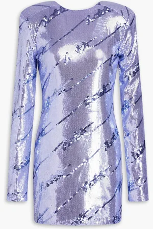 ROTATE Sequined stretch-mesh mini dress - Purple - DE 38